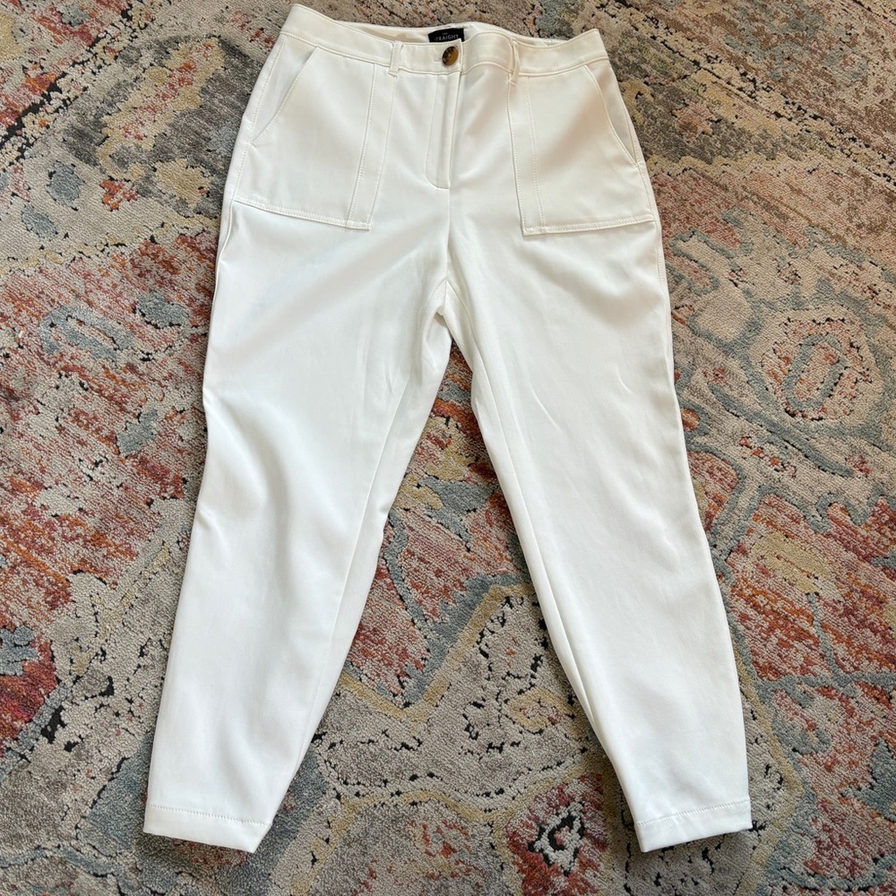 White House Black Market The Straight Crop White Women Pants 10 NEW